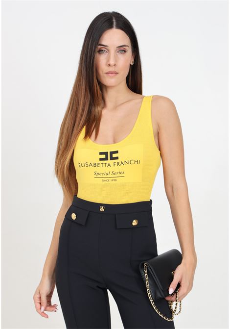 Body giallo da donna con logo ELISABETTA FRANCHI | BK66Q46E2F28